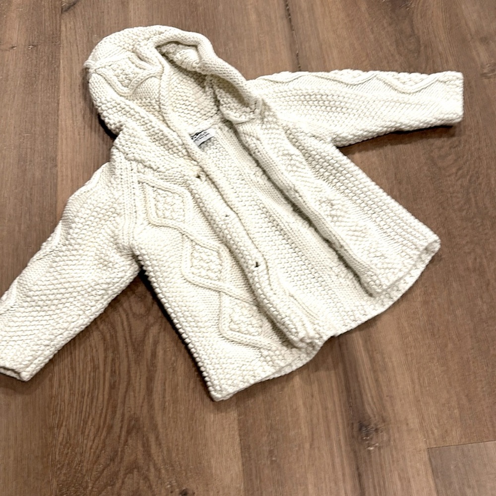 12 mo Fingerprints NY cable knit button up sweater baby